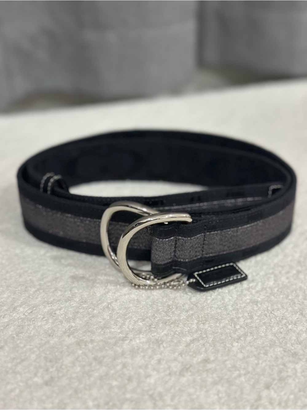 Vintage Coach Black and Silver Women's  Belt